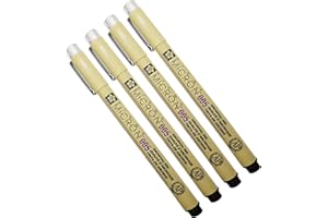 Sakura Pigma Micron 005 Black Pen 0.2mm Line Width Pack of 4 (005)