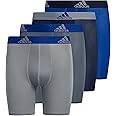 adidas Boys' Athletic Fit Microfiber Long Boxer Brief Underwear Designed for Active Sport and All Day Comfort (4 Pack)