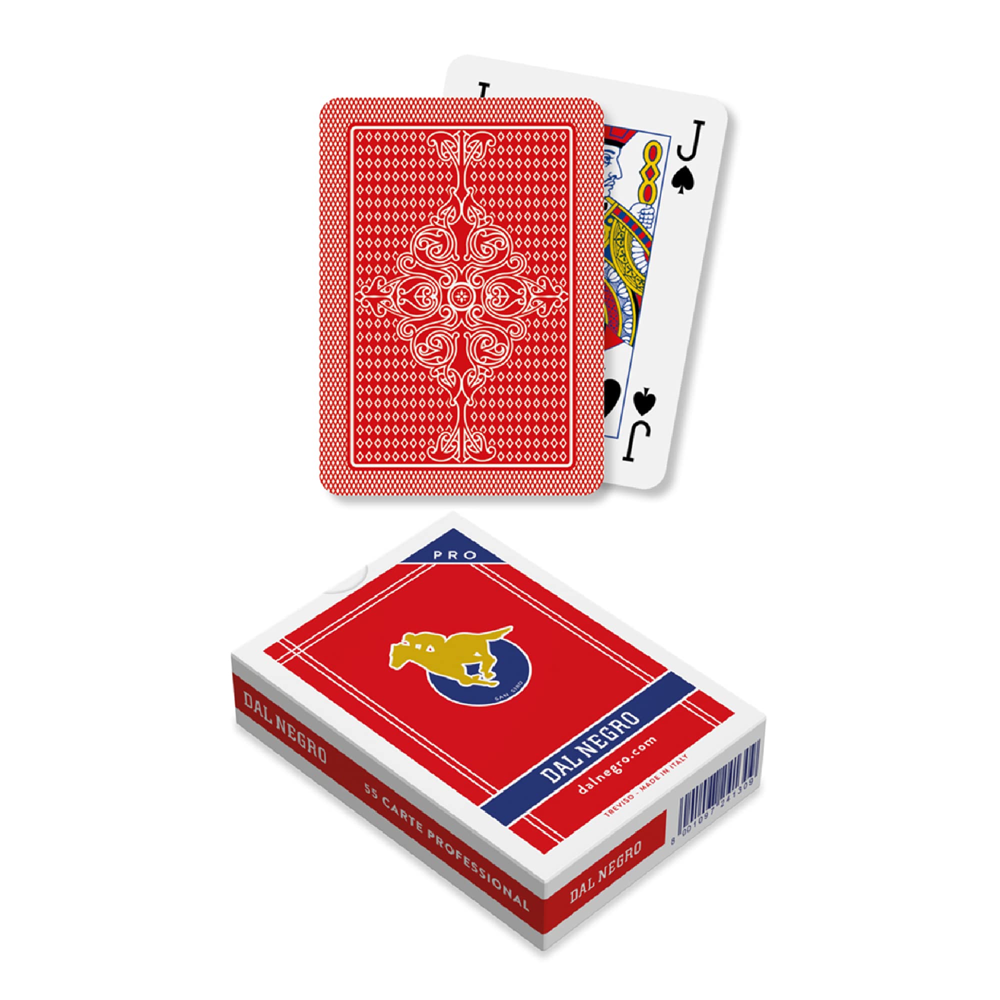 Dal S.Siro Poker Playing Cards San SIRO Red, Red Color, 8001097241309