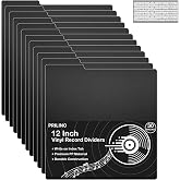 Vinyl Record Dividers, 12 Inch Album Storage Separators, Black(30 Pack) | Durable Plastic Dividers with A-Z White Stickers, Reusable &amp; Lightweight, Smooth Edges Scratch-proof, Easy to Wipe Clean