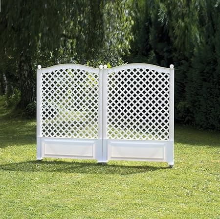 Rank Und Sichtschutz Spalier 2er Set 140 Cm Hoch 2x100 Cm Breit Weiss Amazon De Garten