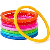 JOYIN Dive Circles Pool Toys, 8 Pcs Colorful Pool Rings for Kids, Underwater Training Swimming Diving Toy for Kids Gifts Summer Swim Water Fun Games