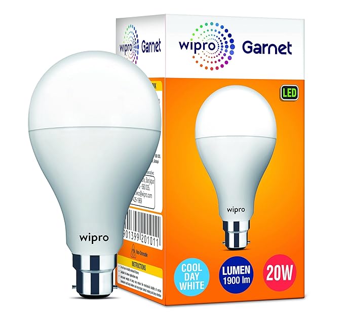 Wipro Garnet A60 Base B22 20-Watt LED Bulb (White)