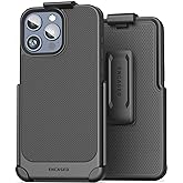 Encased Belt Case for iPhone 15 Pro (2023) Thin Armor Slim Cover with Rotating Phone Holster Clip - Black
