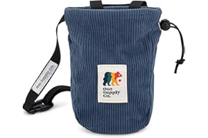 Oso Supply Co - Vintage Corduroy Chalk Bag for Rock Climbing, Bouldering Chalk Bucket with Belt and Zippered Pocket - Perfect Rock Climbing Gear, Equipment for Indoor Gym and Outdoors