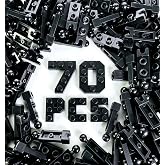 70 Piece Building Ball Joints Bulk, Black Plate Special 1x2 with 5.9mm End Cup and Towball, Compatible with Lego Parts and Pieces