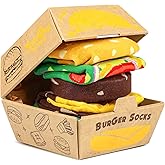 AGRIMONY Funny Burger Hot Dog Tacos Popcorn Socks Box -Easter Fathers Birthday Gag Christmas Gifts for Men Teen Boys Women