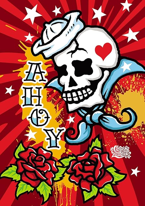 Toland Home Garden Sailor Skull 71,1 x 101,6 cm Dekorative Traditionelle Tattoo Flash House Flagge