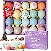 CalmNFiz 20PCS Bath Bombs for Women Presents Set Natural Wonderful Fizz Effect Bath Bomb with Shea Butter & Essential Oils, Bubble Bath Mothers Day Presents for Mom, Wife, Girlfriend