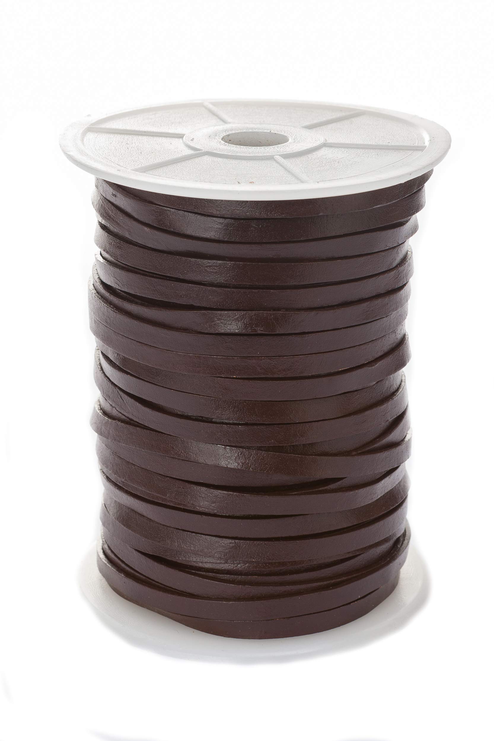 Esnado Leather Strip, Flat, 5 x 1.5 mm Colour/length: selectable. 10 metres brown
