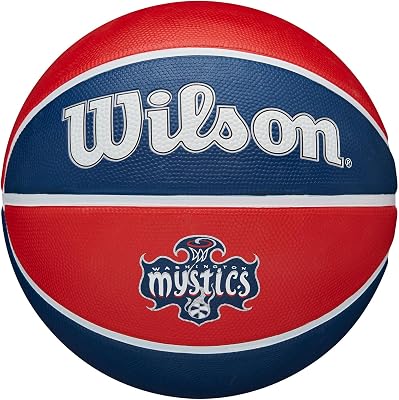 Balón WNBA Team Tribute, Fabricado con Canales de Precisión para Agarre Excepcional, Superficie Adaptable, Representa a Tu Equipo, Equipo: Washington Mystics, Color: Azul Real, Talla: 6