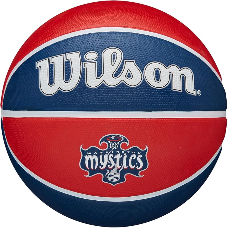 A WNBA Team Tribute Ball, feita com canais de precisão para aderência excecional, superfície adaptável, representa a sua equipa, Equipa: Washington Mystics, Cor: Azul Real, Tamanho: 6