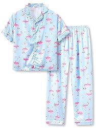 Topgal Cute Pink and Purple Flamingo Pajama Set for