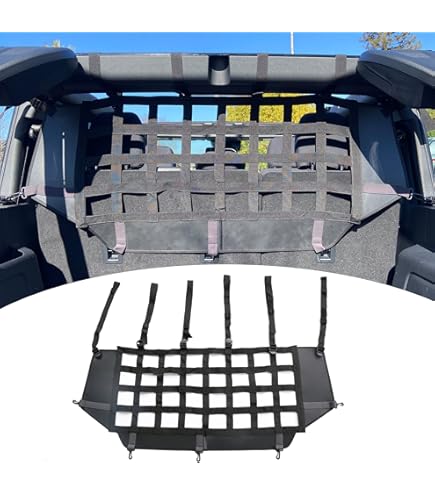 For Ford Bronco 2021 Red Rear Seat Mesh Cargo Isolation Net Barrier