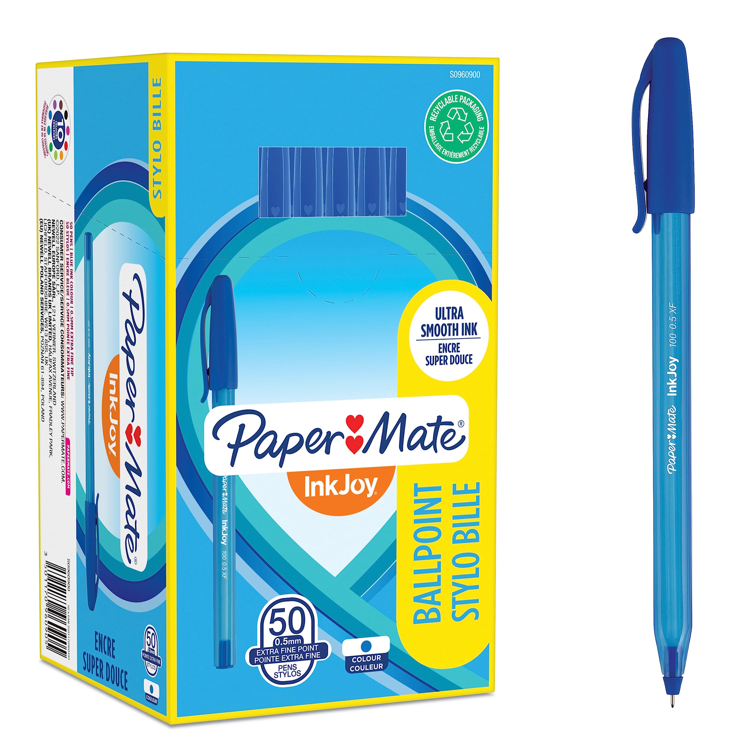 Paper Mate InkJoy 100ST Ballpoint Pens | Ultra Fine Point (0.5 mm) | Blue | 50 Count — image 1