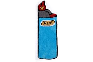 ACETUFTING Blue Lighter Cartoon Fire Tufted Rug Handmade Soft Bathmat Bedroom Floor Pad Doormat Aesthetic Home Decor 3D Irregular Boys Bedroom Bedside Carpet Dorm Non-Slip Doormat (Ligher_31''x9'')