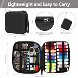 AUERVO Mini Sewing Kit 87Pcs Travel Case Thread Needles Scissors Buttons view 3