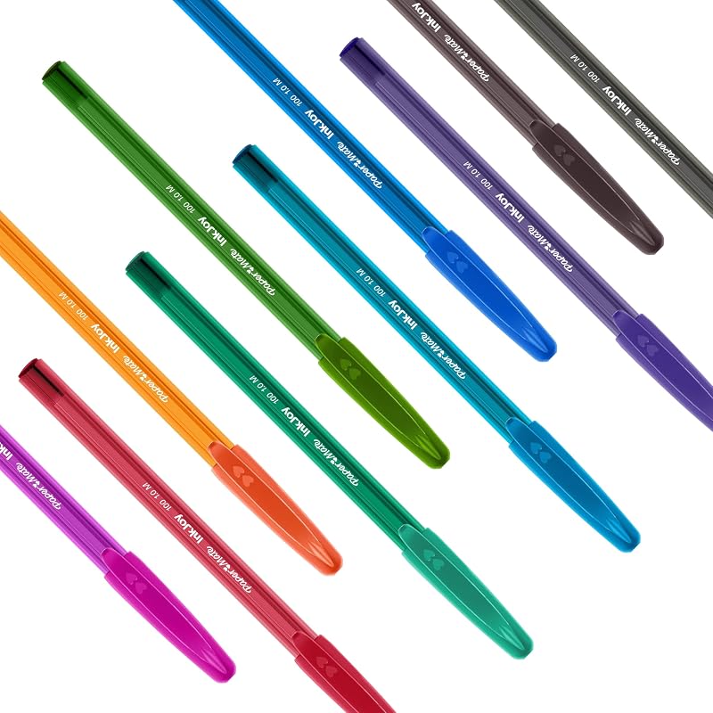 Paper mate 2077243 inkjoy 100st, canetas, ponta média 1,0 mm, cores fantasia variadas, pacote com 27