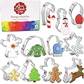 Christmas Cookie Cutters 11-Pc Set Made in USA by Ann Clark, Gingerbread Man, Christmas Tree, Candy Cane, Reindeer and more