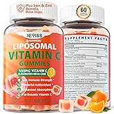 Liposomal Vitamin C 1000mg Gummies for Adults - Vitamin C Chewable 1500mg with 8mg Iron, Zinc & Elderberry - Immune Support, Immune Booster Supplement - for Energy, Collagen Booster, 1Pack Sugar Free