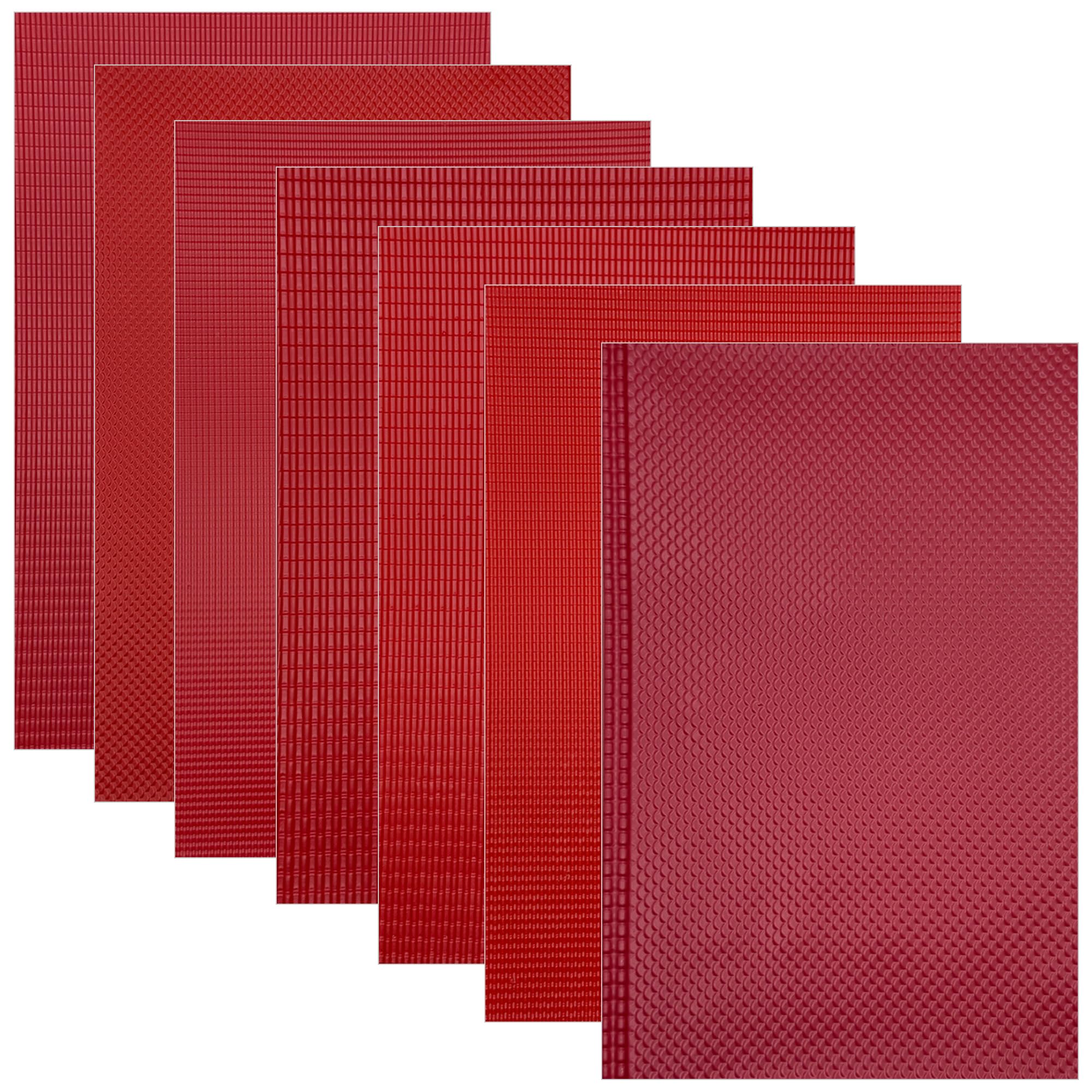 Attuslla 7 PCS Mini Roof Tiles, Miniature Model Tiles PVC Model Roof Tiles, Mini DIY Tiles Model Building Set for Model Building Sand Table Railway Fairy Garden, Red