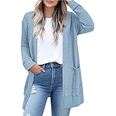 STYLEWORD Women's Fall Fashion Cardigan Sweater Lightweight Open Front Long Casual Outfits with Pockets