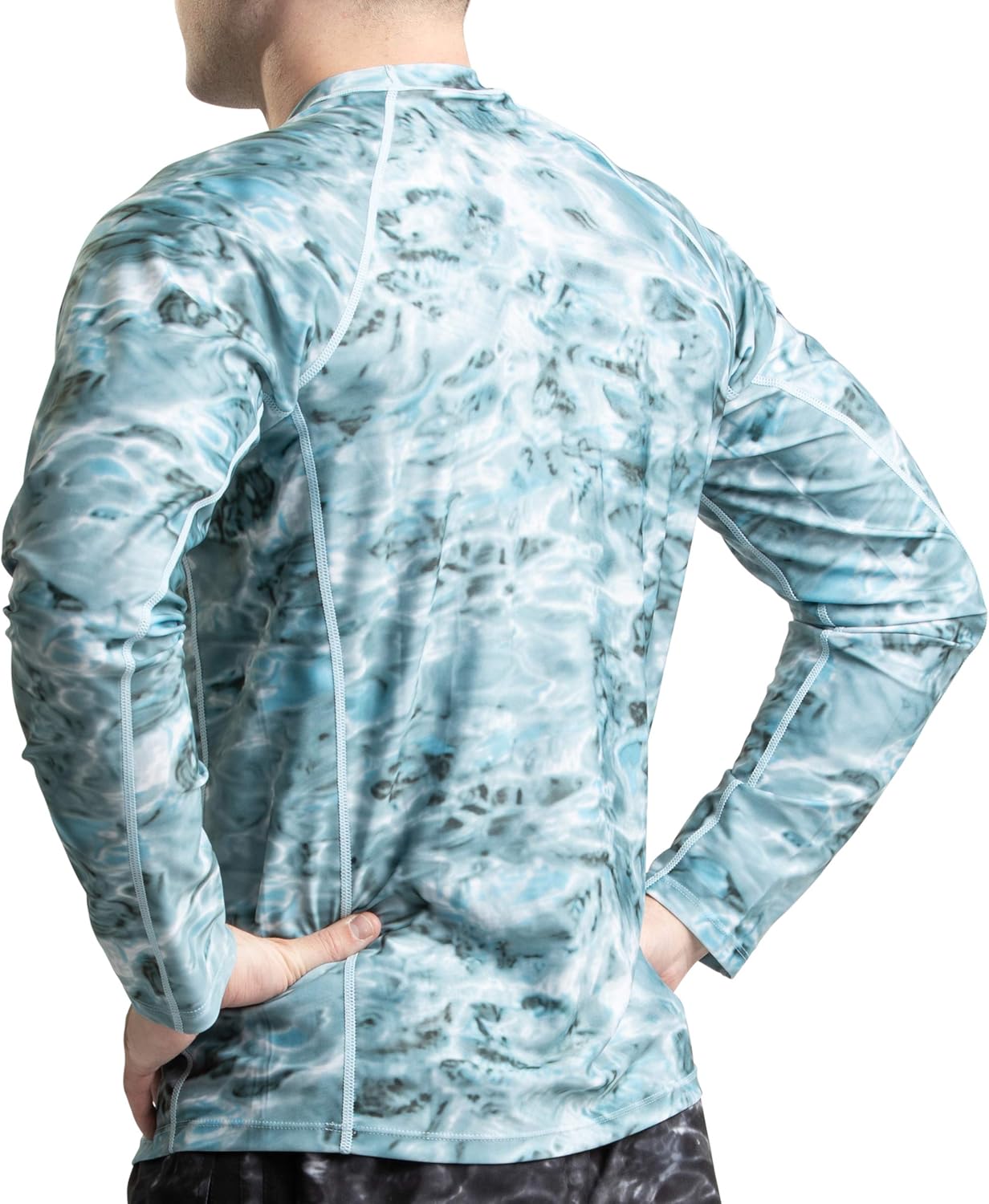 Aqua Design Rash Guard Men: UPF 50+ Long Sleeve Rashguard Swim Shirts for Men: Clothing