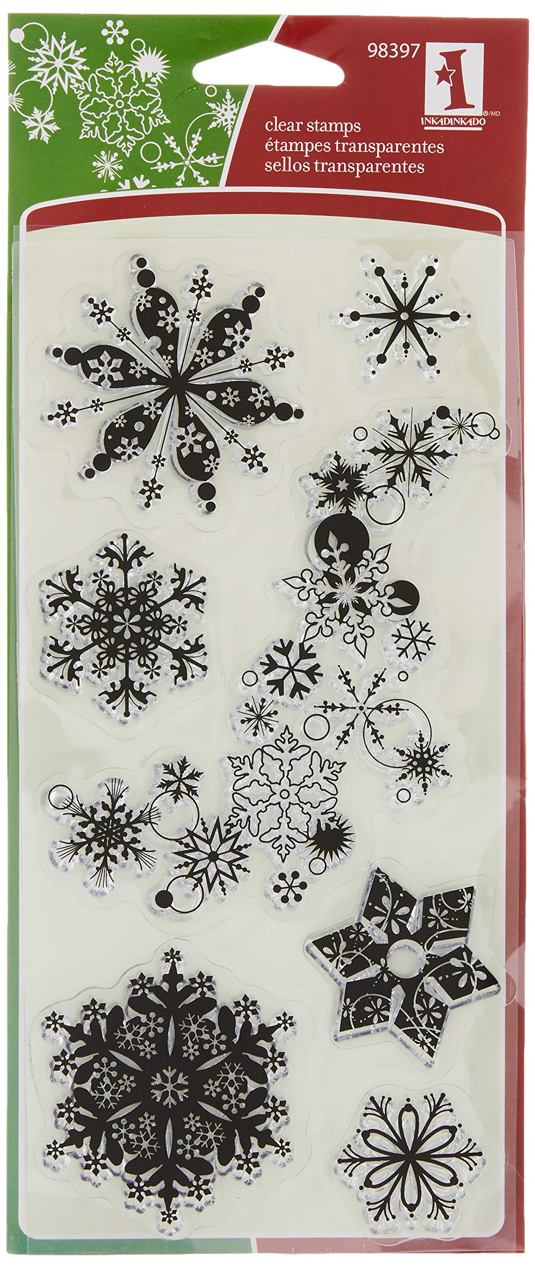Wood Mounted Stamps INKA Snowflakes A-Plenty Clear Stamp