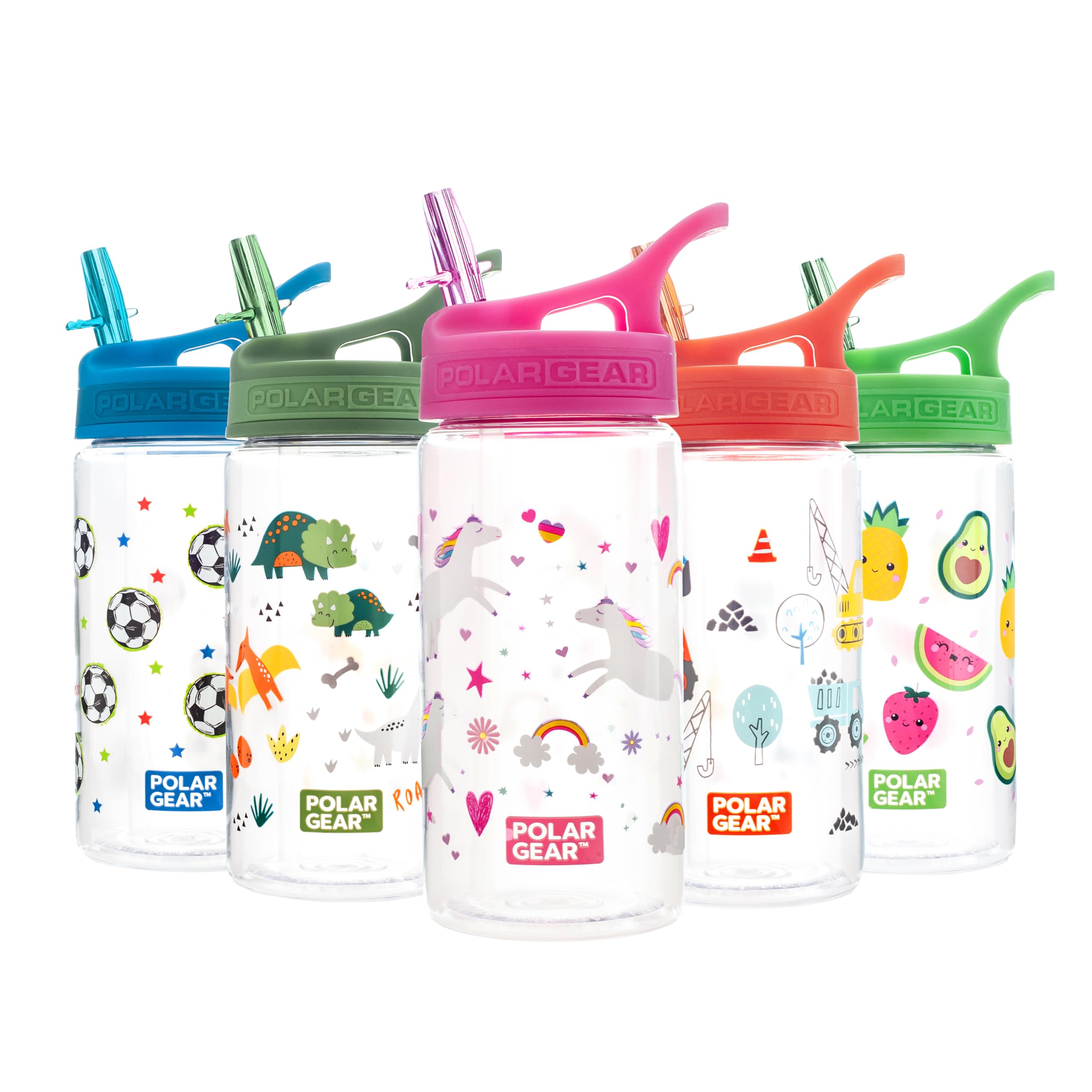 Polar Gear Kids Water Bottles with Straw - 400ml BPA Free Toddler Water Bottle With Straw - 100% Leakproof Kids Water Bottle with Carry Handle - School Water Bottle - Unicorn