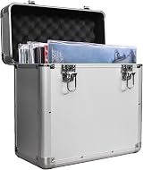 Maison & White Vinyl Record Storage Case Aluminium 50 LPs Silver