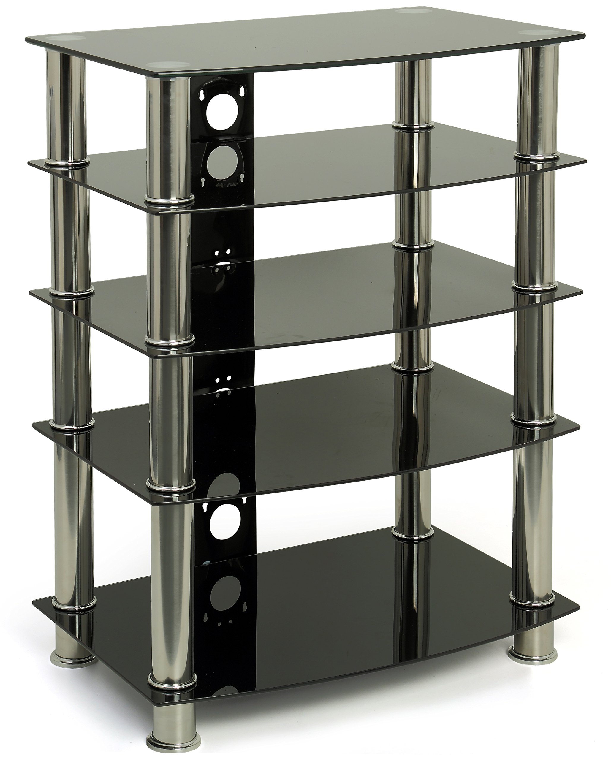 Centurion Supports Galago Black Glass TV/Hi-Fi Stand