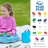 PLUS PLUS Building Blocks Toy 600 Pieces Baseplate Blue Storage Case view 6