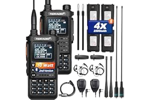 (2nd Generation) TIDRADIO TD-H8 10W HighPower Ham Radio Handheld with APP Wireless Programming, Long Range Radio with 2500mAh Large Battery (4 pcs), Two Way Radio with TD-771 Antenna & Speaker Mic.