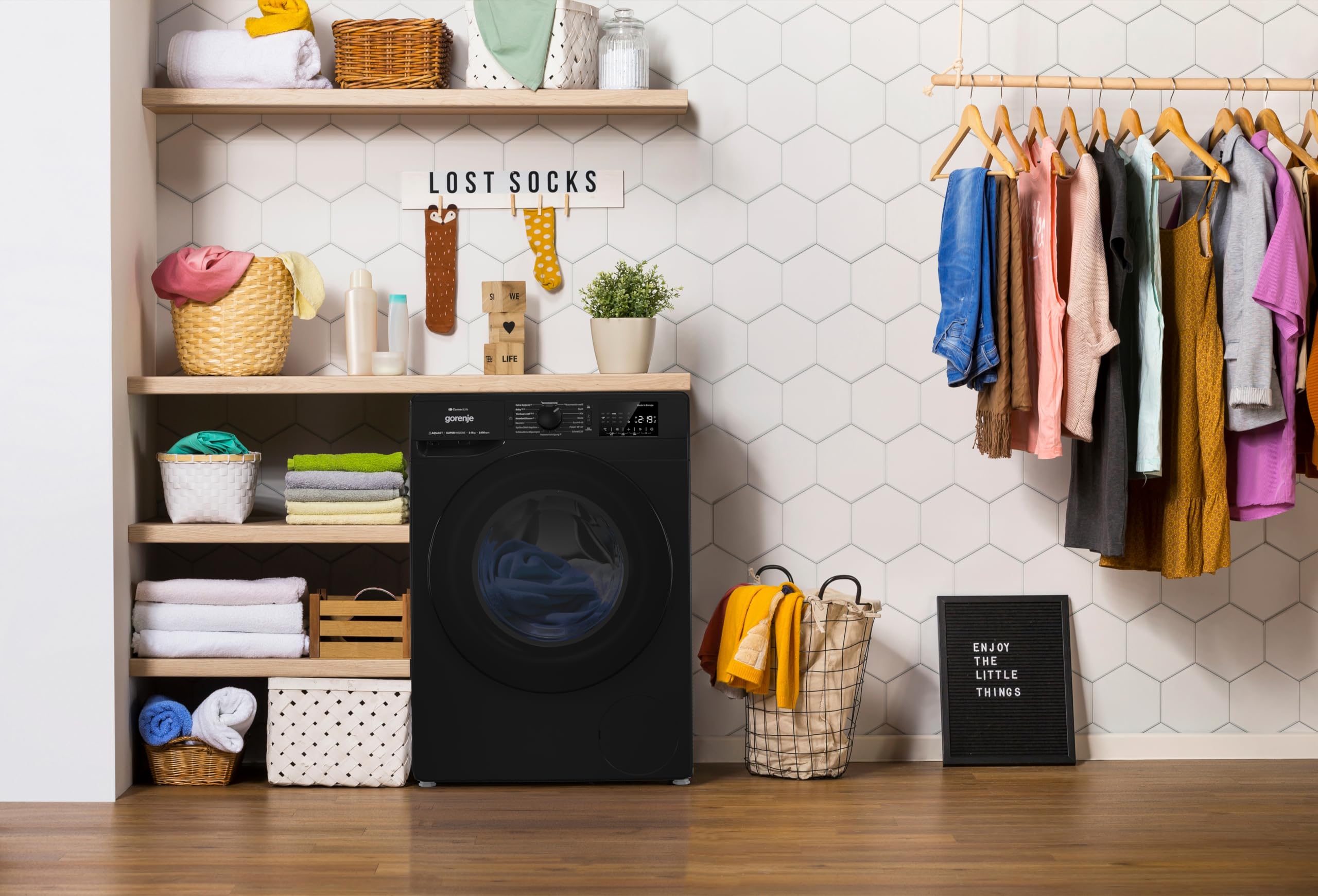 Gorenje WPNEI94A1DTSB Waschmaschine mit Dampffunktion/ConnectLife / 9Kg / 1400 U/min / 15 Programme/Totaler AquaStop/Wave Active Trommel/ExtraHygiene/PowerWash/Schnell Waschgang/EEK: A-10% 8