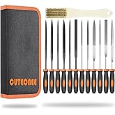 Needle Files Set 12PCS with 6 Steel File, 6 Diamond File, Premium Grade T12 Drop Forged Alloy Steel, Metal File Set with Clea