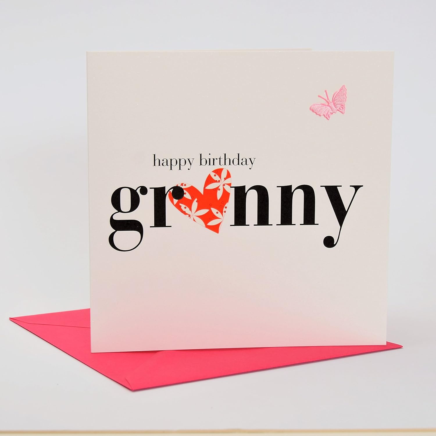 Claire Giles Greeting Cards, Happy Birthday Granny Card, Heart and Flowers Design Birthday Greeting Card - Image 3