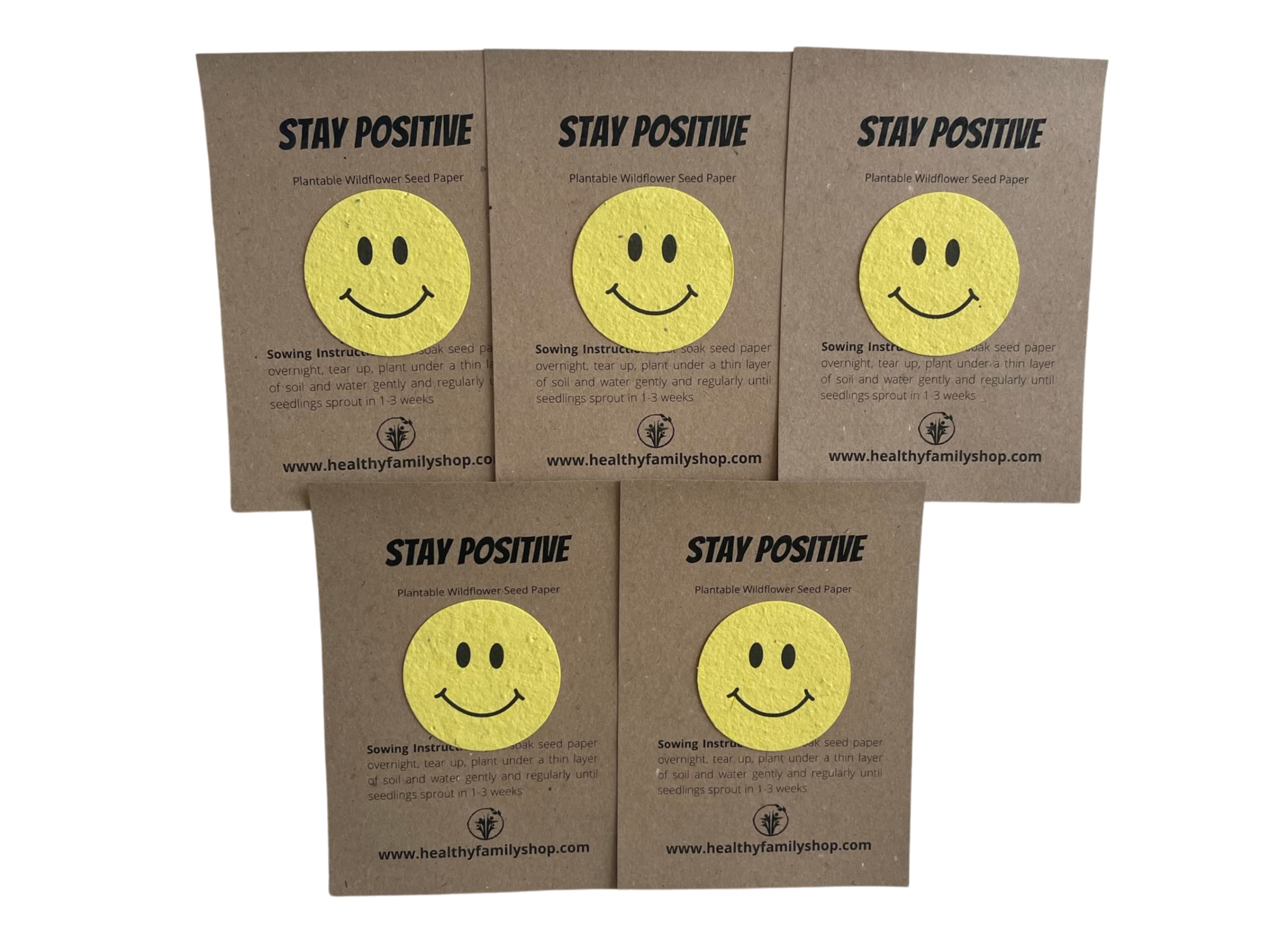 Healthy Family Eco- Friendly Party Bag Fillers. Plastic Free- Party Favours. Seeded Paper Shapes. Plantable seed paper Wildflowers. Craft Paper with Wildflower Seed Mix (Stay Positive)