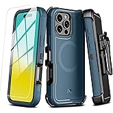 M MYBAT PRO Maverick Series for iPhone 16 Pro 6.3 Case with Belt Clip Holster,[Compatible with Magsafe] w/Screen Protector,Anti-Drop,Shockproof,with 360°Rotating Kickstand,Heavy Duty Protection