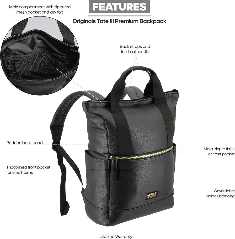 mochila adidas negra y dorada