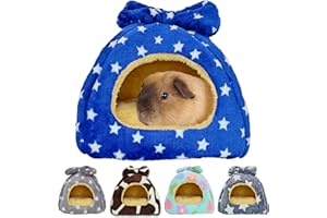 GINIDEAR Guinea Pig Bed, Guinea Pig Hideout House Accessories Warm Bed for Small Animals Hamsters Chinchillas Dwarf Bunnies Hedgehogs. M, NavyBlue