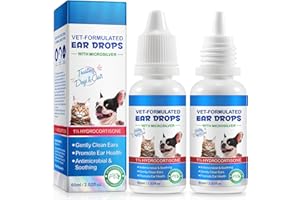 2 PCS Ear Drops for Cats & Dogs-60ml, Dog Ear Infection Medication, Soothing Dog Yeast Infection, Clean Pet Earwax, Promote E