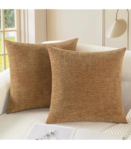 Amazon.com: MIULEE Bronze Couch Pillow Covers 18x18 Inch, Set of 2