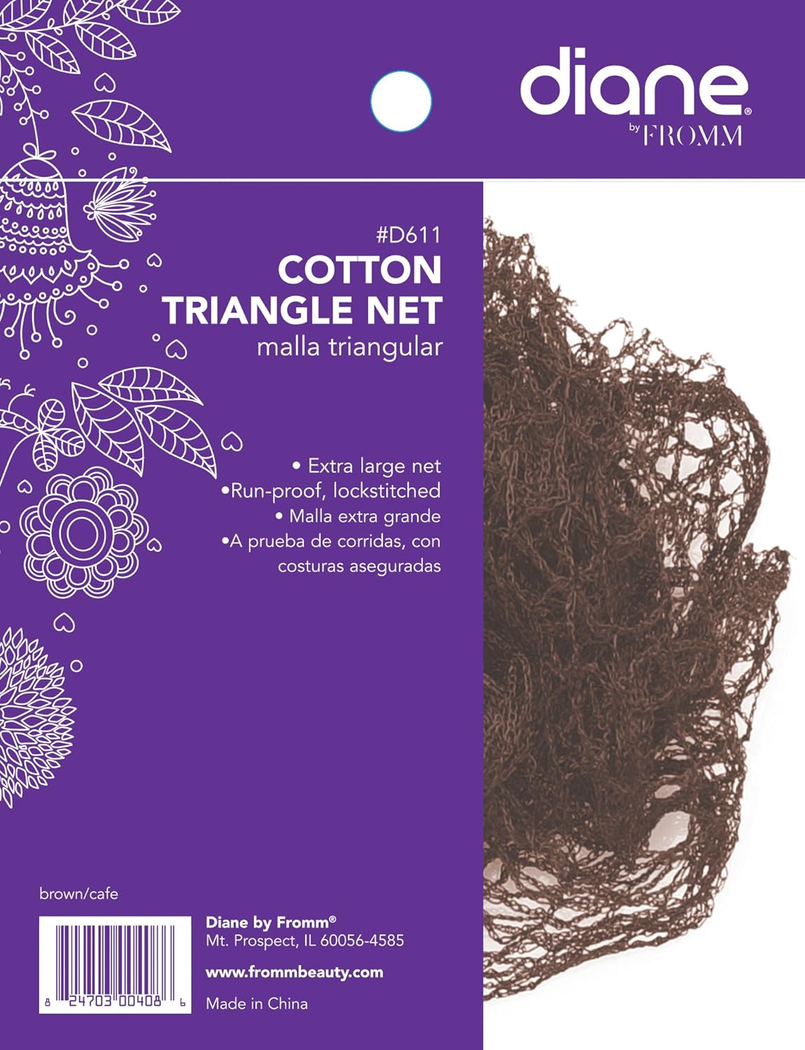 Diane Cotton Triangle Net, Black : Hair Care Products : Beauty