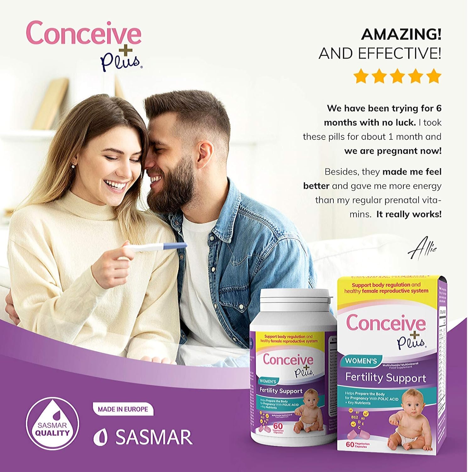 CONCEIVE PLUS Fertility Supplements for Women, 60 count (Pack of 1) - Image 3