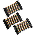 ELOOGAA 120Pcs 20cm Dupont 40pin Wire Jumper Kit - Multicolored, Breadboard To Board, Male To Male, Female To Female Compatible With Arduino