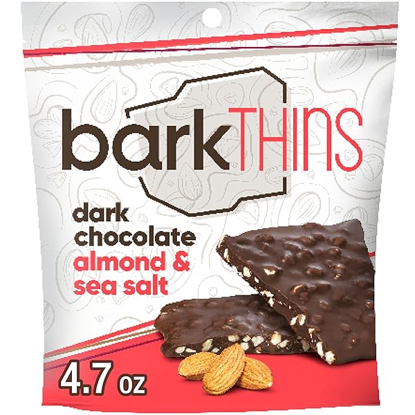 BARKTHINS DARK CHOCOLATE, ALMOND AND SEA SALT SNACKING...