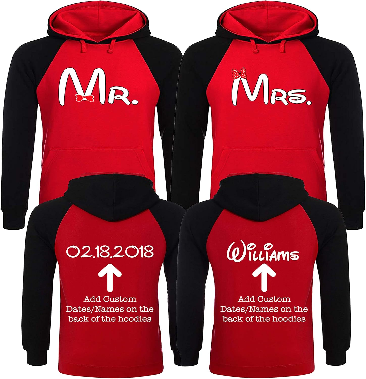 mr and mrs couple hoodies