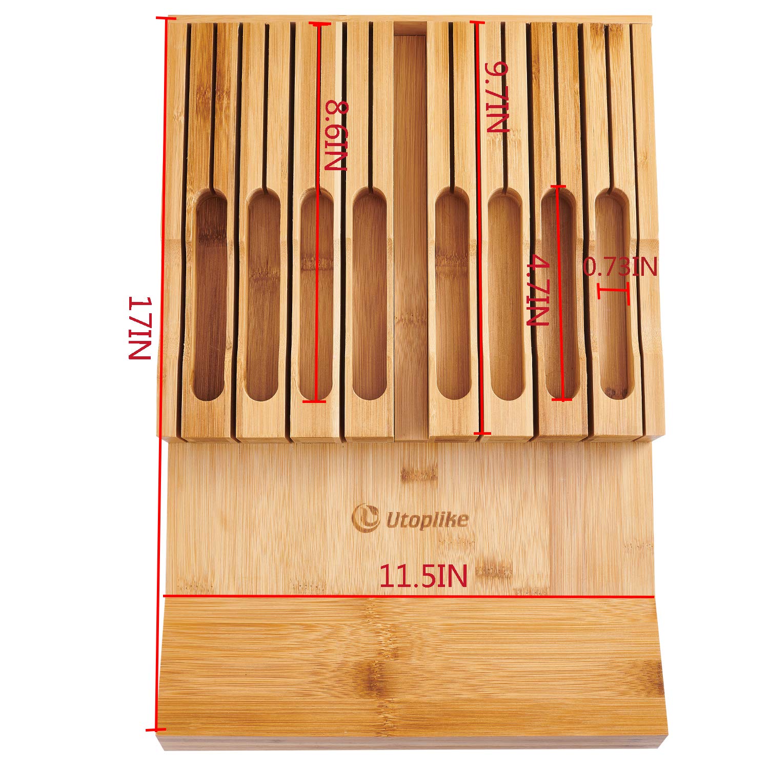 Hogar y cocina Soportes para cuchillos madera de bambú, 12 cuchillos y