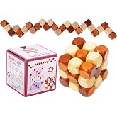 Wooden Twist Cube IQ Puzzle, Brain Teaser Puzzle for Kids and Adults | Wooden brain teaser puzzle for children, teens and adults; ideal stocking stuffer, birthday gift or gift for men.
