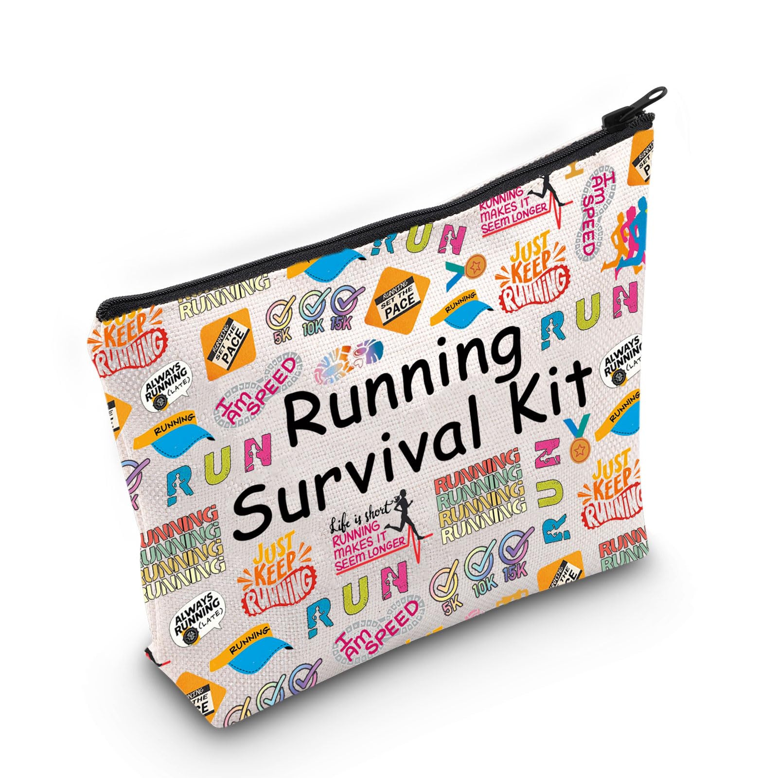 Running Cosmetic Bag Running Lover Gift Running Survival kit Cross Country Running Gift Marathon Lover Zipper Pouch (Running kit UK)